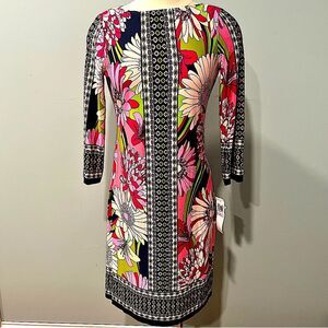 NWT London Times Pink Berry Floral 3/4 Sleeve Dress Size 6